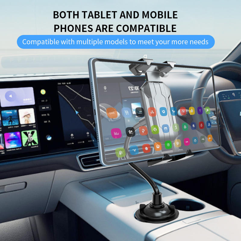 Universal ABS Plastic Black Car Cup Holder with Long Arm Gooseneck Phone Mount - OEM/ODM